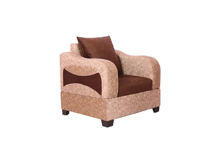 VIVDeal Textured Beige & Coffee Sofa Set 3 + 1 + 1